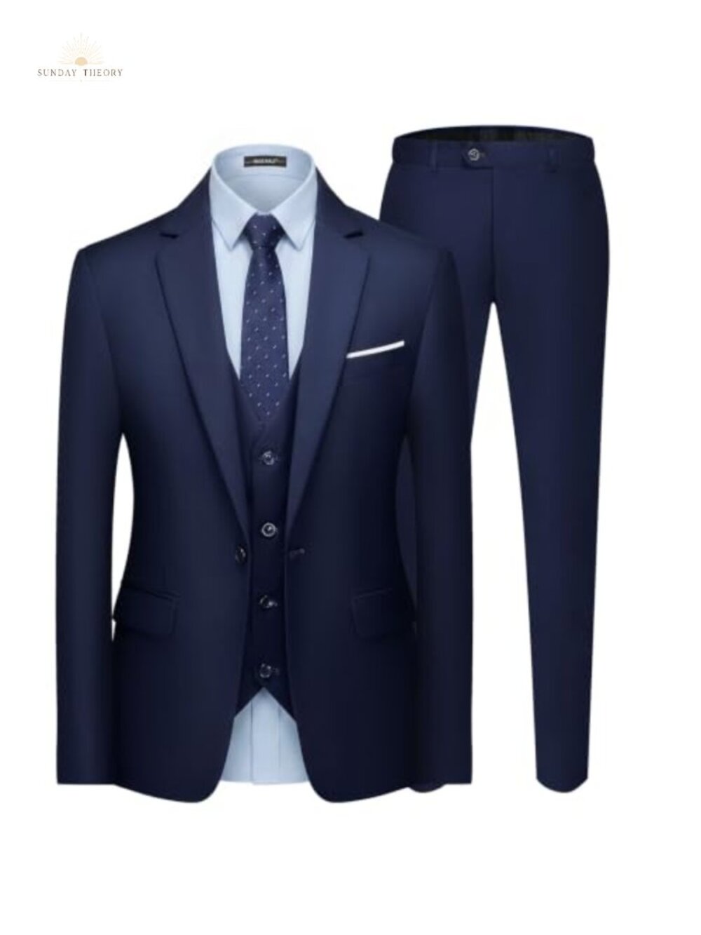 Men's 3 Piece Slim Fit Suit Blazer Vest Pants, 80% Polyester 20% Viscose